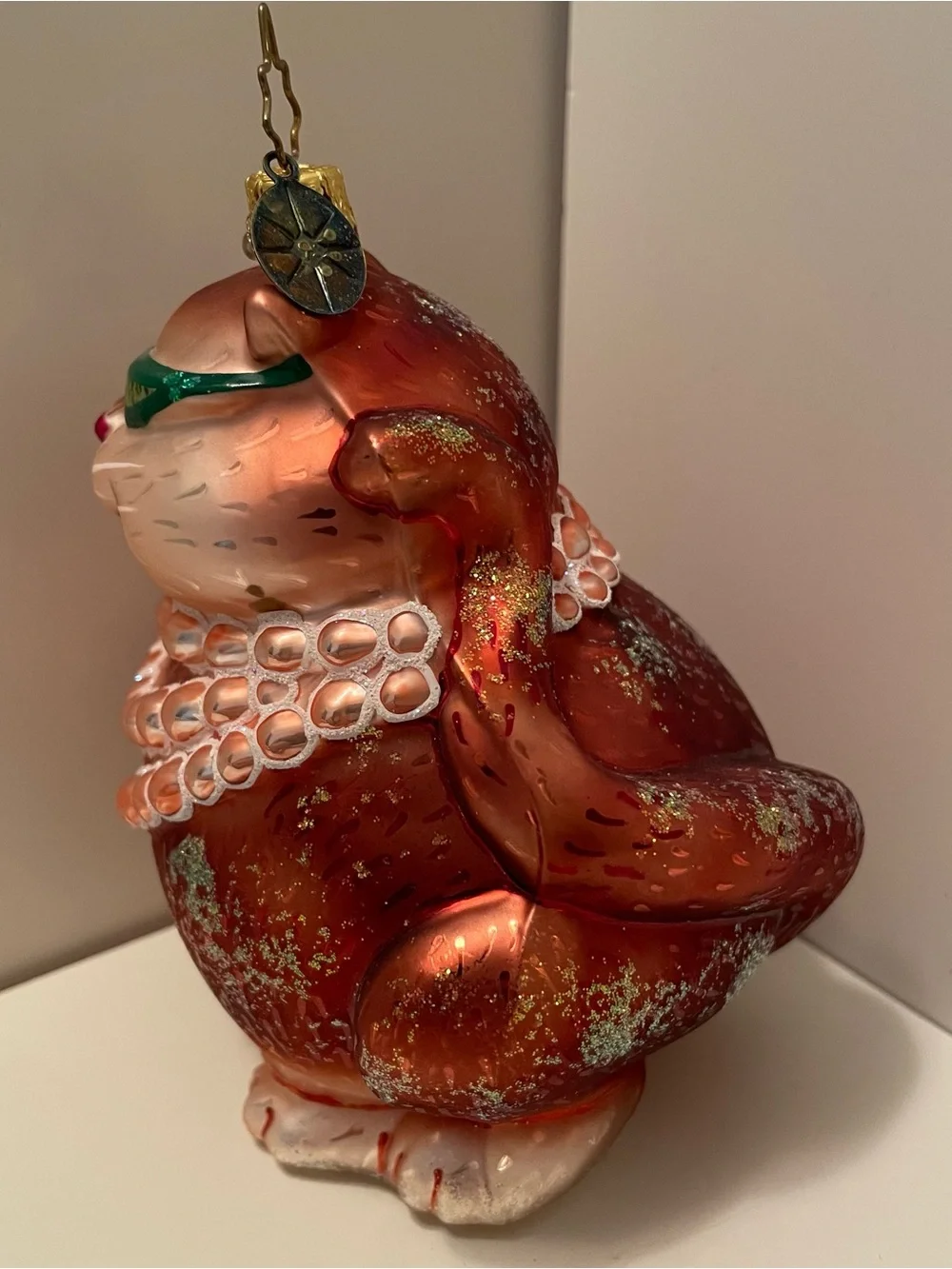 Christopher Radko “Fancy Feast”  Fat Cat Glass Ornament Christmas Boxed